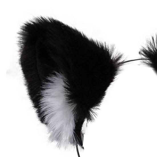 Cats Ears Headband Long Furry Adorable Plush Exquisite Cosplay Party Headpiece for Party