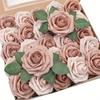 25pcs, Real Touch Cinnamon Rose Flower Arrangement for Home, Office, and Wedding Decor - Perfect Valentine's Day, Birthday, and Mother's Day Gift