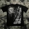 Klassisches Y2K Gothic Stil T-Shirt Druck Oversize T-Shirt High Street Shirts Gothic Rundhals Baumwoll Tops Neues Herren Damen T-Shirt