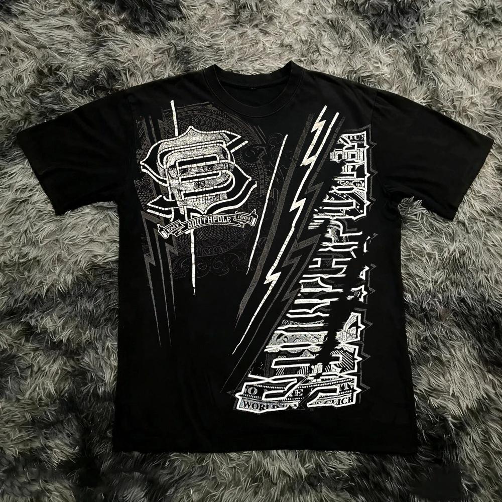 Klassisches Y2K Gothic Stil T-Shirt Druck Oversize T-Shirt High Street Shirts Gothic Rundhals Baumwoll Tops Neues Herren Damen T-Shirt