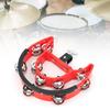 Half Moon Tambourine Metal Jingles Double Row Handheld Musical Percussion Instrument DT‑66