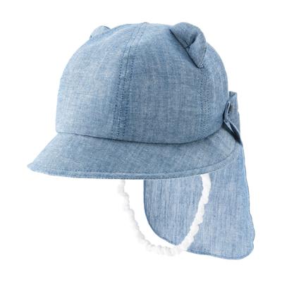 Baby Castle Hat with Sizes Made In Japan Hood, 40-44, Bear, Blue,
