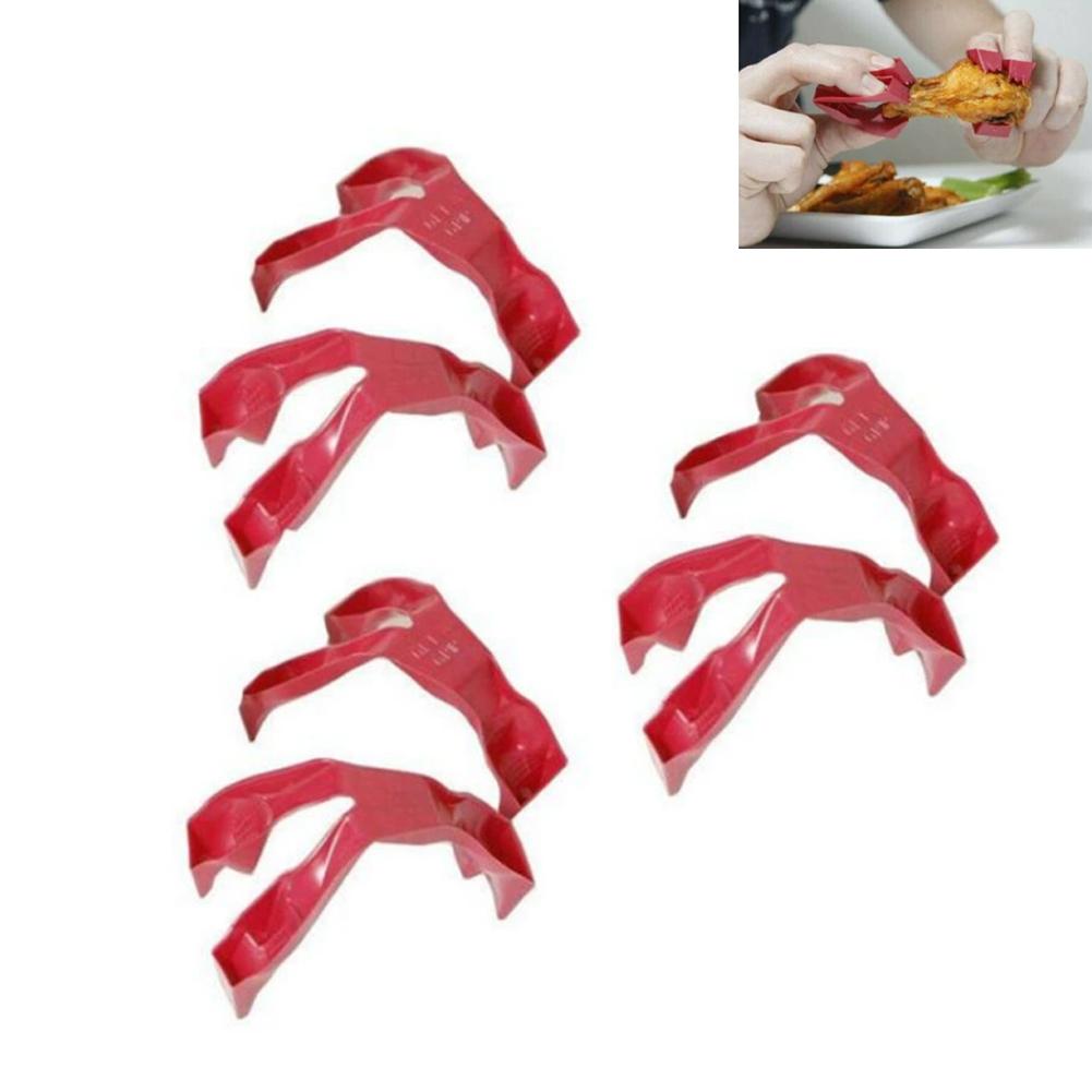 6pcs Finger Food Tongs Eating Clips Set Plastic Small Finger Tongs Anti-scald Snack Clips For Gaming Shaking Potato Chips Party
