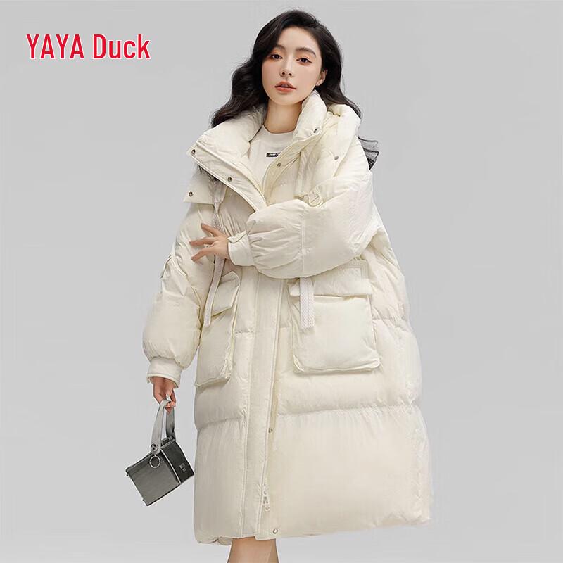 

YAYA Women s Long Hooded Duck Down Puffer Jacket S