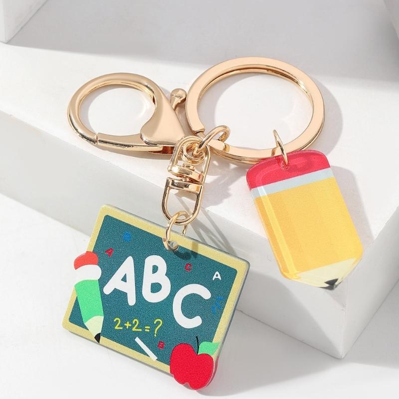 4PCS Playful Stationery And Pencil Shaped Keychains Perfect For Academic Celebrations And Student Incentives