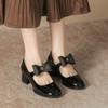 Mary Jane Women'S Shoes New Spring Fashion Versatile Shoes British Style Round Head Shallow Mouth Bow Women'S Single Shoes