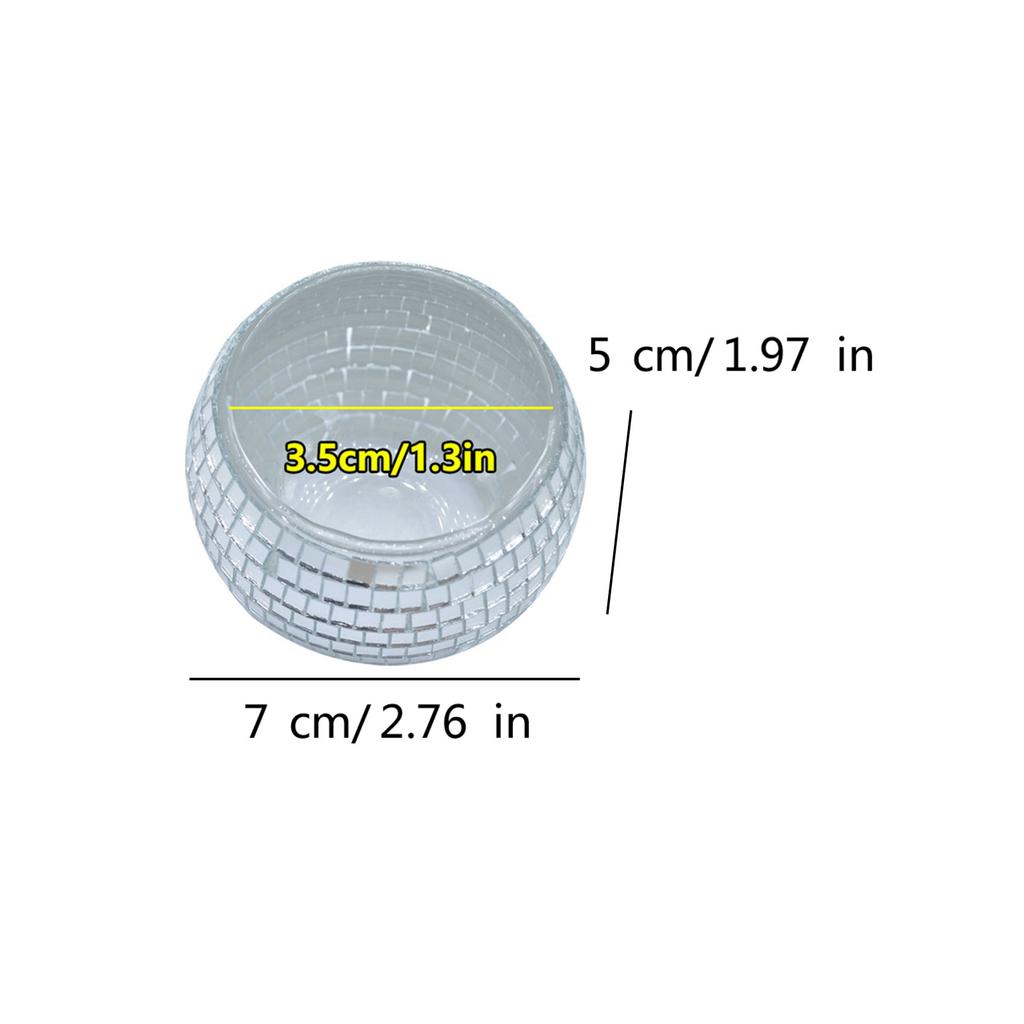 Round Ball Votive Candle Holder Mirrored Ball Tealights Candle Jar for Wedding Birthday Party Table Centerpieces Decors