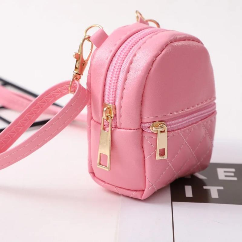 Portable Coin Purse New PU Leather Solid Color Crossbody Bag Lightweight Mini Makeup Bag Women