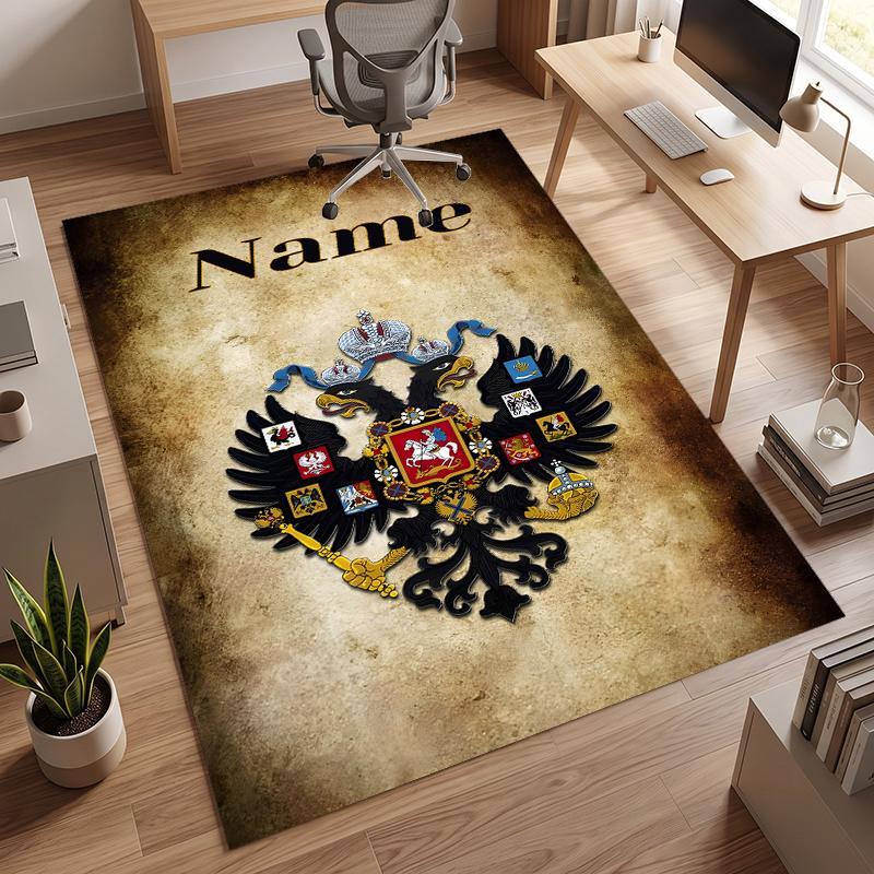 Russian double-headed eagle (1) Personalized name Office Carpet Stylish Decor for Living Room Bedroom Kitchen