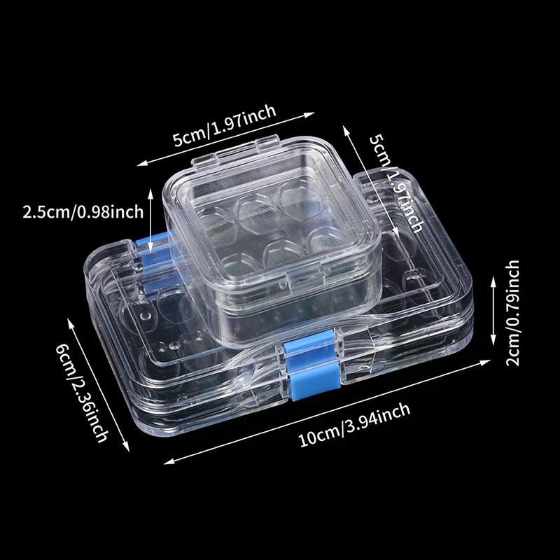 1pc 6/16 Grids Dentistry Tooth Box with Film Denture Box Veneers  Materials Aesthetic Dentist for Dental Technician Tools