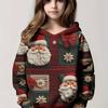 Girls' Christmas Santa 3D Print Pattern Hoodie Long Sleeve Casual Polyester Round Neck Spring Fall Collection
