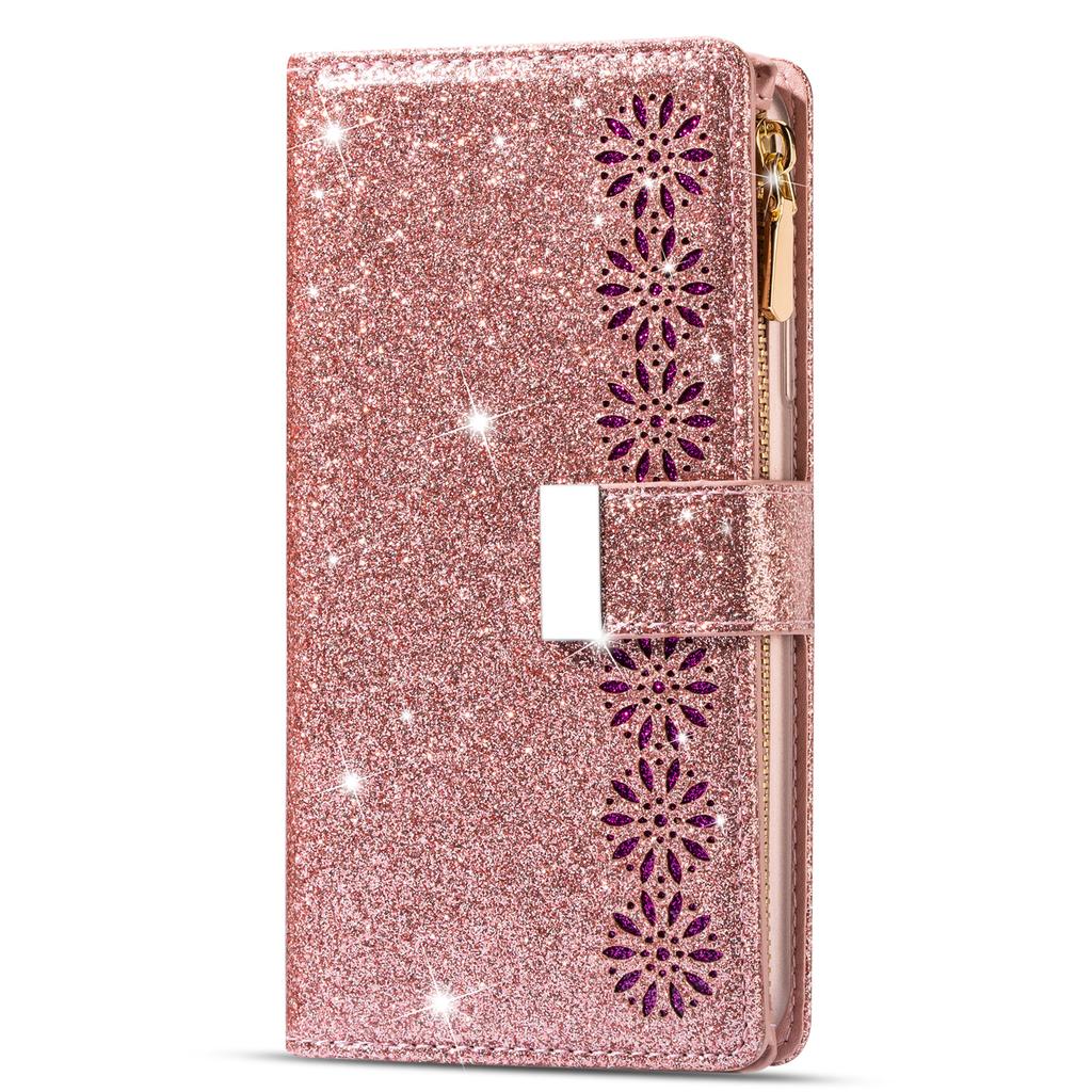 Portafoglio Lussuoso Carino Scintillante Slot Carte Custodia Telefono Per Samsung S26 Ultra S25 Plus S24 S23 A36 A56 Flip Copertura Magnetica Forte