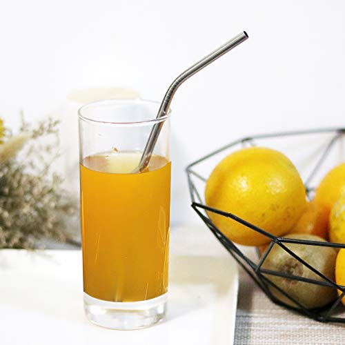 IPOW Stainless Steel Straws, Reusable, Eco-Friendly, Colorful, Stylish, with Cleaning Brush and Storage Bag.