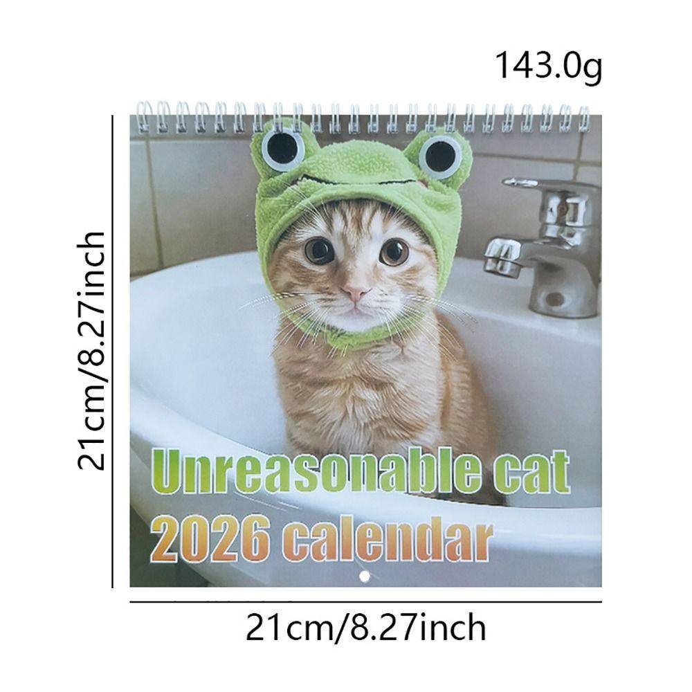 Memo Planner 2026 Cat Calendar One Month To View 2026 Wall Calendar Cute Monthly & Daily Planner