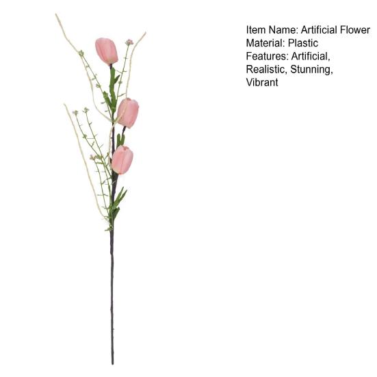 Artificial Tulip Flower Realistic Fake Flower Bouquet Long Stem Faux Floral Arrangement for Home Office Wedding Decoration