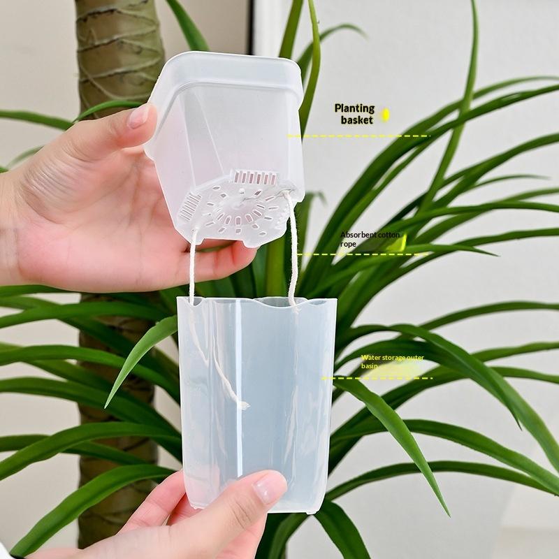 Self Watering Pots Watering Nursery Pot With Drainage Holes Translucent Plastic Planters Mini Flower Seedlings Pot