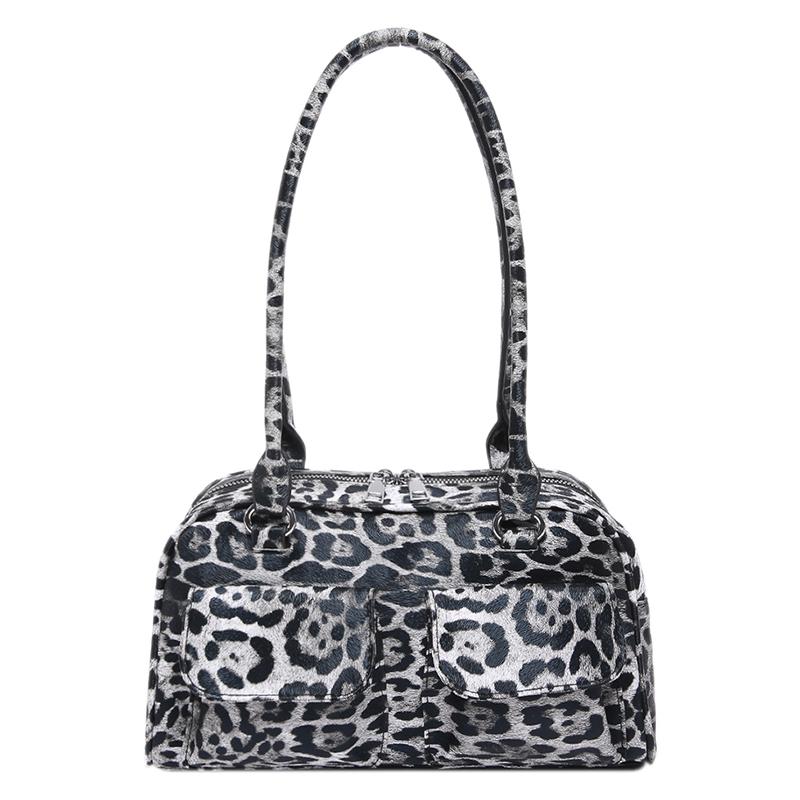 Women's PU leather bags  leopard shoulder messenger bags  casual women's bags  double pocket  high-quality underarm bags  women's fashion