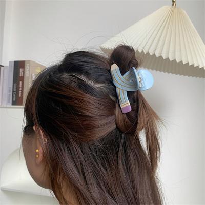 Y2k Pencil Shape Hair Claw Korean Style Pen Shark Clip Cute Acetate Claw Clip  Outdoor