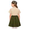 Kids Boys Girls Solider Military Uniforms Clothing Military Training Camp Outfit Short Sleeve Shirt Top with Pants Skirt Cap Tie