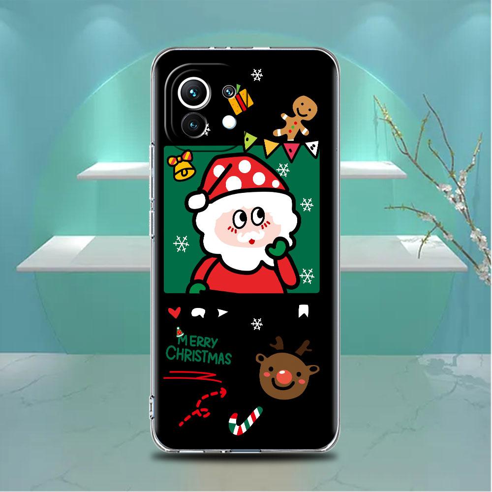 Schneemann Weihnachten Niedliche Klare Hülle Für Xiaomi Mi Poco X3 NFC M3 Pro F3 F1 11 Lite 12 Note 10 11T 9T Transparente Telefonabdeckung