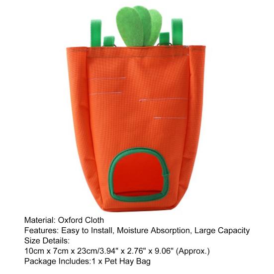 Rabbit Hay Feeder Less Waste Large Capacity One Hole Chinchilla Hanging Hay Bag Food Dispenser Pet Supplies