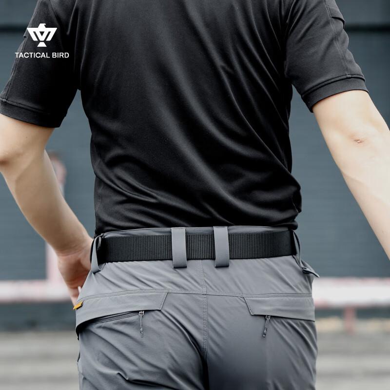 Zhanshuniao (Titanium Alloy Buckle) Men's Fashion Nylon Belt, Outdoor Casual Canvas Workwear Jeans Belt, Trendy