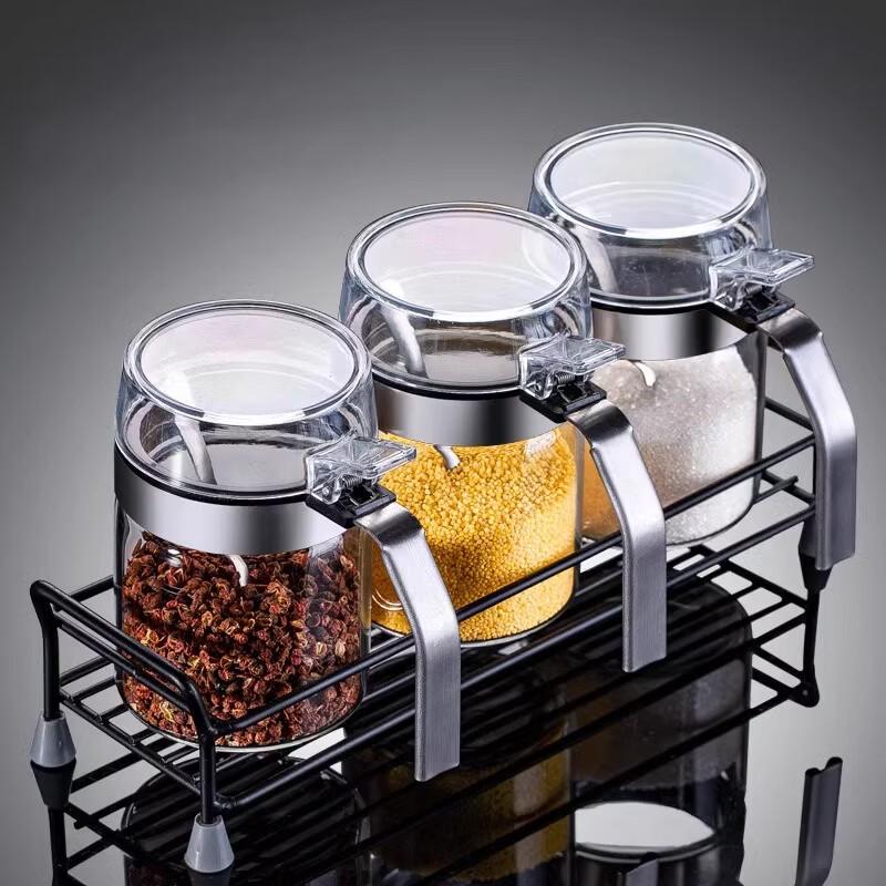 Hitzebeständiges Glas Gewürzglas Set mit Gestell
