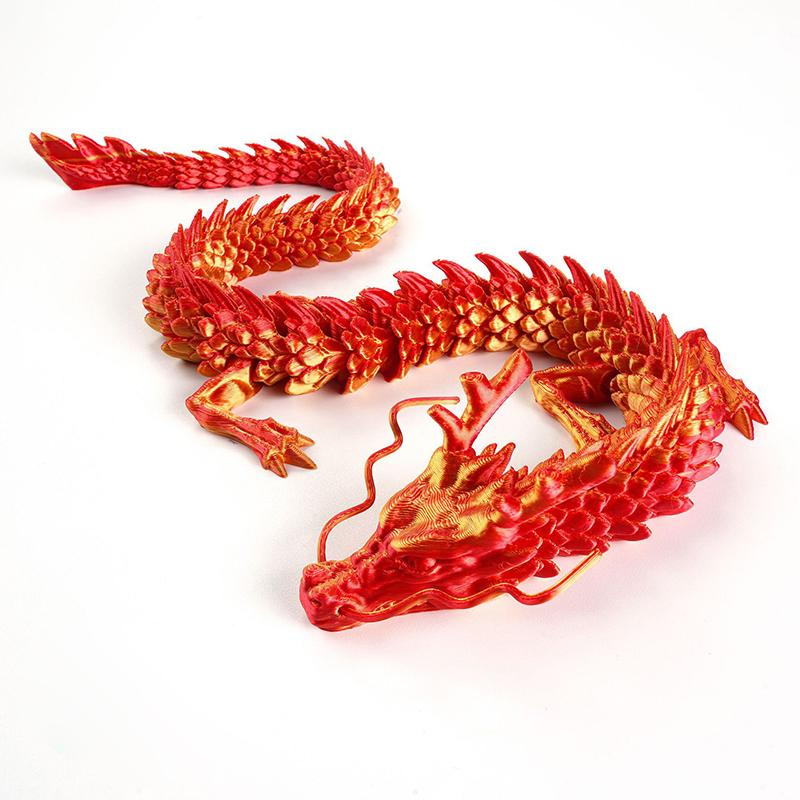 3D Printed Articulated Dragon Fish Tank Landscaping Chinese Long Flexible Ornament Toy Model Home Office Decoration Kids Gifts