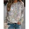 Women's long sleeved retro flower 3D printed sports long sleeved shirt