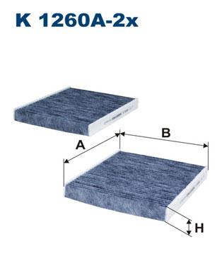 Filtron Air Filter, Passenger Compartment K 1260A-2X
