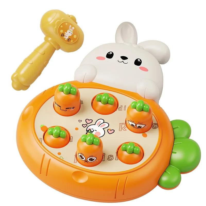 Children's Rabbit Groundhog Toy Cartoon Radish Percussion Game Console Groundhog Toy Parent-child Interactive Early Education