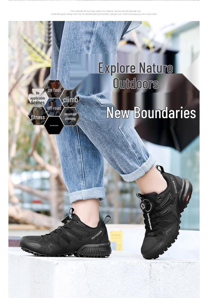 Men's Lightweight Breathable Hiking and Trail Running Shoes - Large Size