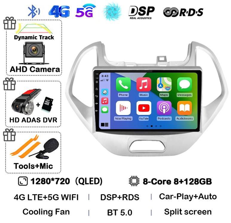 Android 14 Carplay Auto 4G WIFI For Ford FIGO KA 2015 2016 2017 2018 2019 2020 Car Radio Multimedia Stereo Video Player GPS DSP