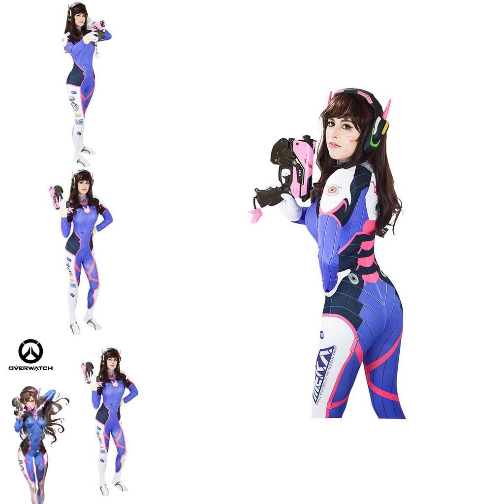 Overwatch D.va Cosplay Kostüm Overall Für Damen Premium-Polyester-Material Für Komfort Und Haltbarkeit