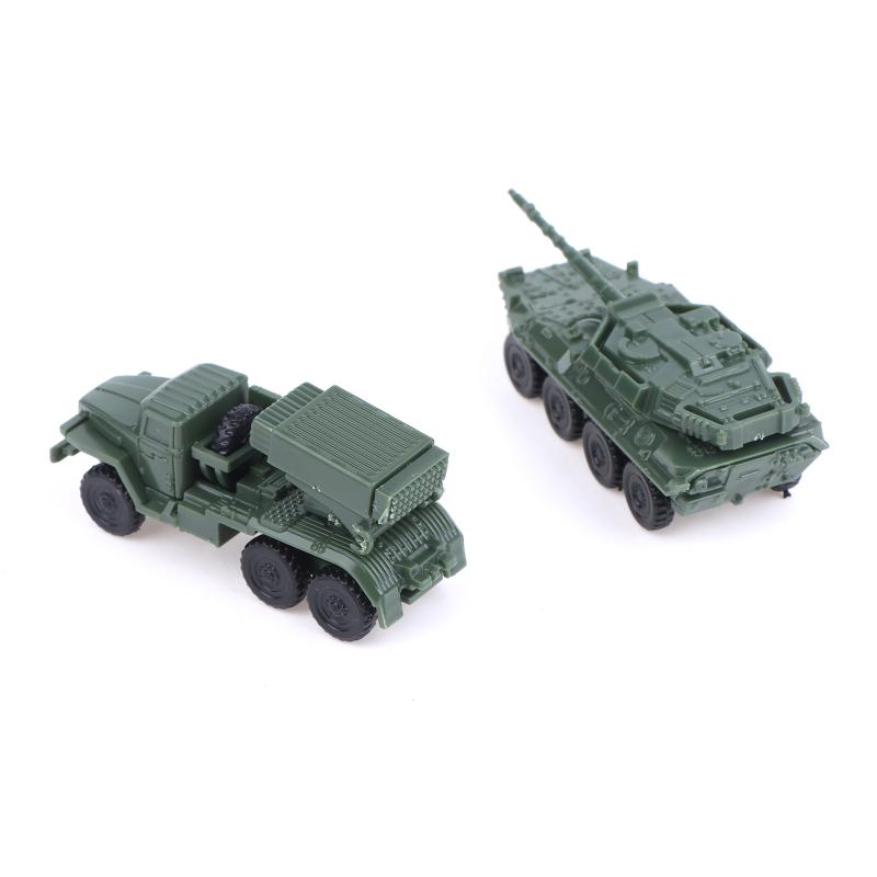 4Pcs/Set 1/144 Soviet Bm21 Hail Rocket Launcher Italy Centaur B1 Tank 4D Steel Ball Military Model Sliding Toy