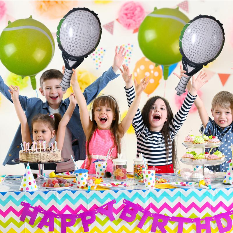 Aufblasbare Tennisbälle aus Aluminiumfolie – Partydekorationen, Geburtstagsdekorationen, Babyparty- und Geburtstagszubehör