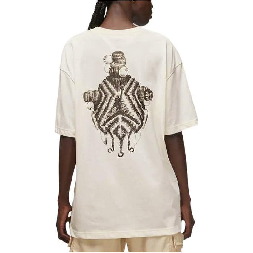 Jordan Back Graphic Print Crew Neck Short Sleeve T-Shirt Women Tops White DR1904-110