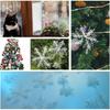 6Pcs White Snowflake Christmas Decoration Snowflake Hanging Xmas Tree Pendant Ornament for Home Decor New Year Party Accessory