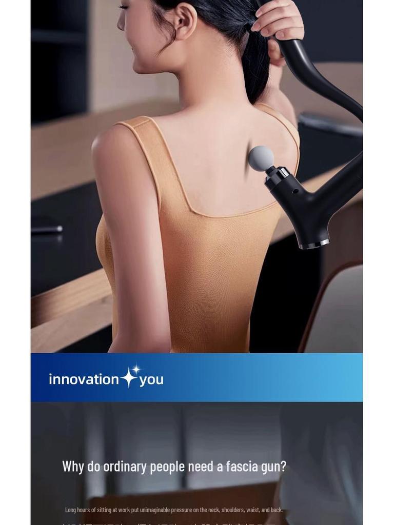 Smart Multi-functional Handheld Massager with Angled Head and Long Handle for Muscle Relaxation