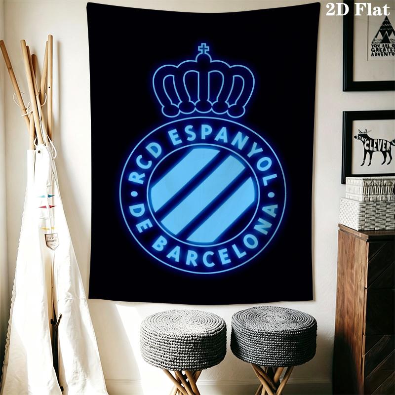 RCD Espanyol Wall Tapestry Aesthetic Wall Hanging Printed Fabric Blanket Decorative Tapestries for Bedroom Living Room Home Decor