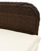 Garden Armchair with Cushions 2 Pcs Adjustable Brown Poly Rattan