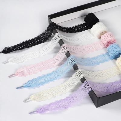 1 Paar 3 cm Breite Modische Spitze Lässige Schuhe Schnürsenkel Flache Schnürsenkel Mehrere Farben Seil Schnürsenkel für Schuhzubehör 120/140/160CM