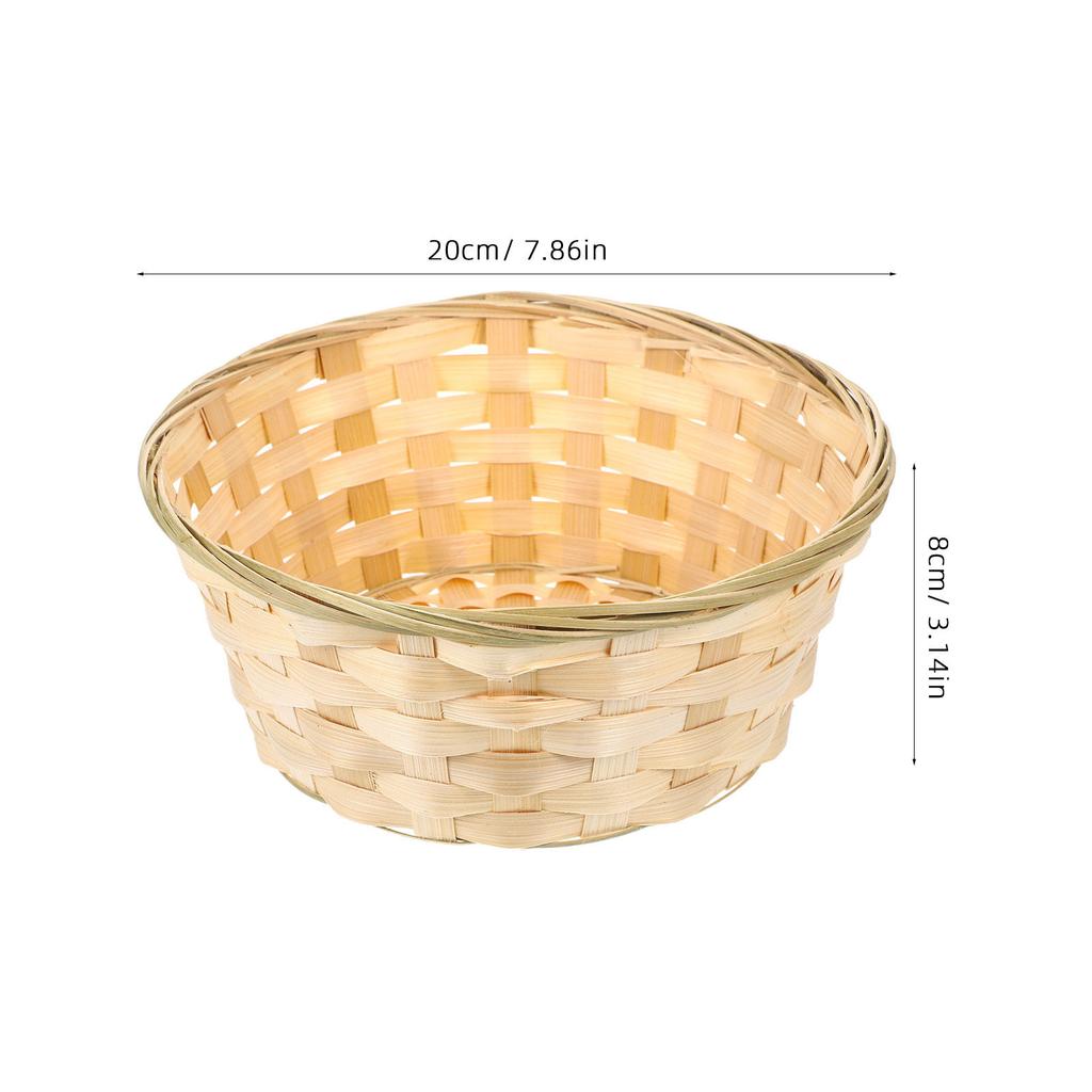 3Pcs Premium Bamboo Storage Baskets Handcrafted Woven Fruit Baskets Multi Purpose Storage Holder for Home Restaurant Ktv Room