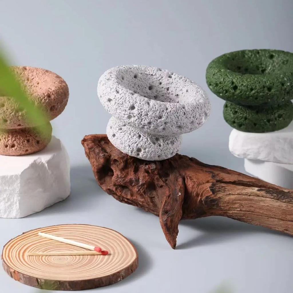 Nordic Ins Aromatherapy Candle Cup Moon Pattern Cement Mini Cactus Flower Pot 2 IN 1 Aromatherapy Candlestick Decorative Tray