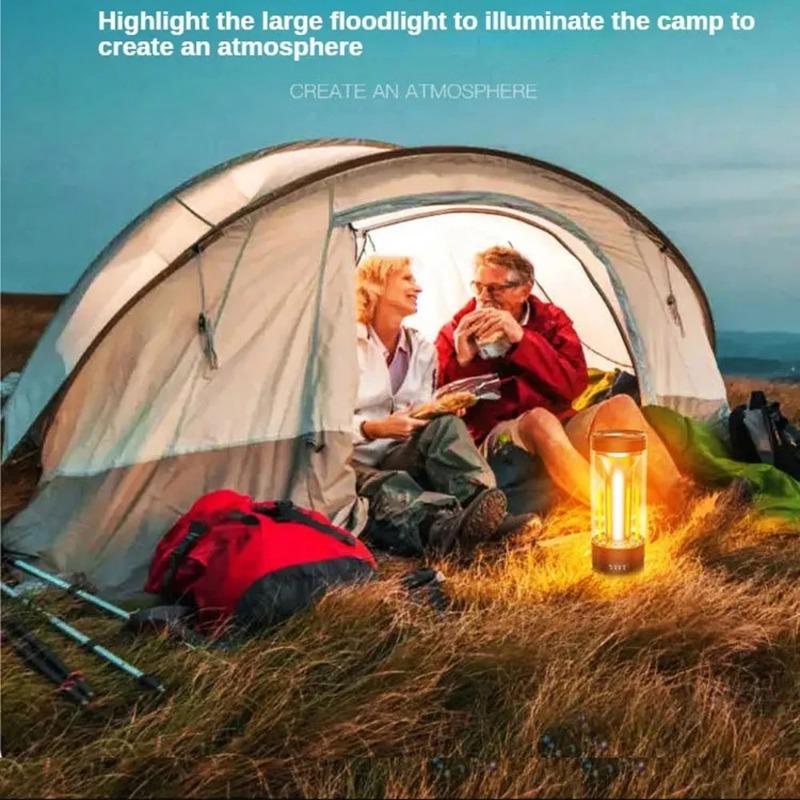Luci da campeggio ricaricabili a LED da 2000 mAh, lampadine di emergenza portatili, batteria USB, torcia elettrica luminosa, lanterna da esterno con gancio