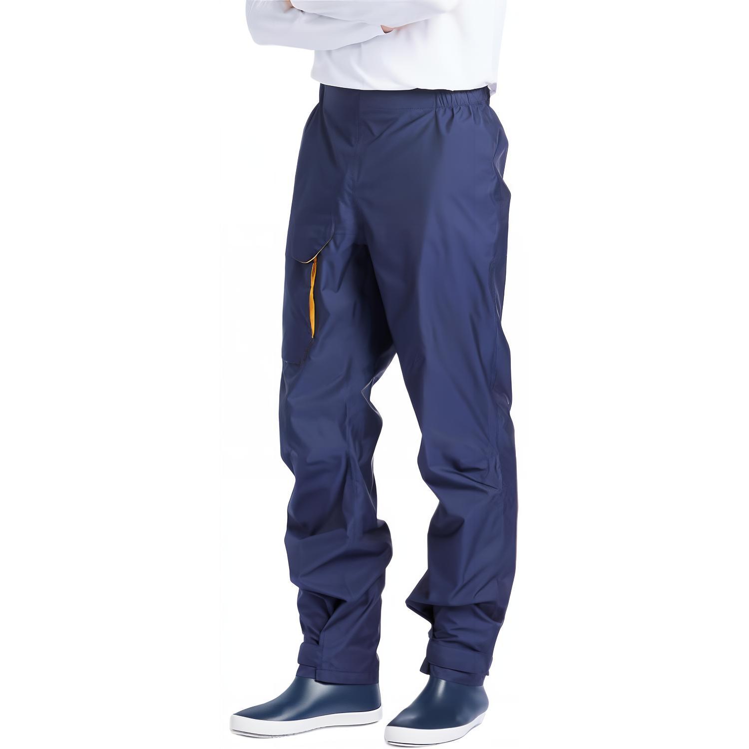 

DECATHLON Уличные быстросохнущие, ветрозащитные и теплые, водонепроницаемые, свободные дождевые брюки, слаксы мужские цвет чернильный циан M