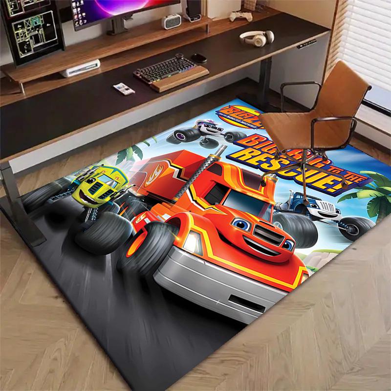 1pz Tappeto Area Stampato Design Blaze e le Macchine Mostro per Camera da Letto Soggiorno Decorazione Casa Tappeti Tappetino Tappetino Antiscivolo Tappeto per Comodino