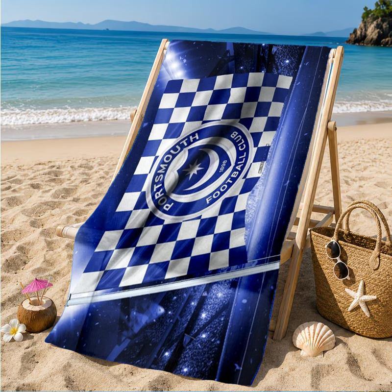 Asciugamano da Spiaggia in Microfibra con Stemma FC Ports, Morbido e Assorbente, Asciugatura Rapida, Ideale per Viaggi Estivi, Essenziale per la Spiaggia, Piscina