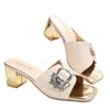 Fashion Versatile Sandals Women's Summer New Slippers Wear Metal Thick Heels