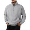 Men's Quarter-Zip Stand Collar Sweatshirt with Pocket, Casual Long Sleeve Pullover for Fall